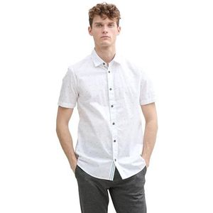 TOM TAILOR heren overhemd, 37268 - White Small Bars Design, XL