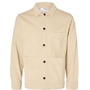 SELETED HOMME Heren Slhloosetony-Cord Overshirt Noos corduroy overhemd, beige, XL