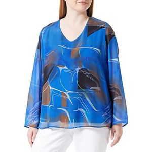 Samoon Dames 271013-26115 T-shirt, Blue Bonnet patroon, 50, Blue Bonnet patroon, 50 NL