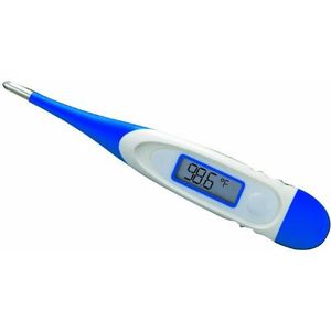 ADC snel afleesbare digitale staafthermometer met flexibele punt. Rectale/orale temperatuurmeting, Adtemp 415FL,all,Blauw-Wit