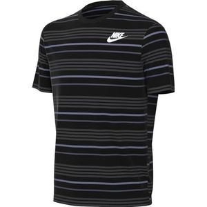 Nike Unisex Kids Shirt K Nsw Tee Club Stripe, Black/Ashen Slate, FJ6348-011, XL