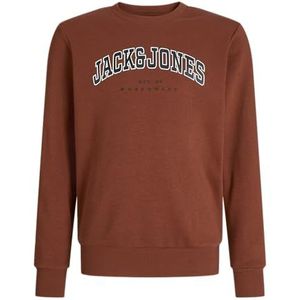 JACK & JONES Heren Jjecaleb Varsity Sweat Crew Neck Sn Jnr, Burnt Henna, 140