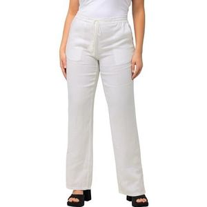 Ulla Popken Linnen broek voor dames, sneeuwwit, 32W x 32L