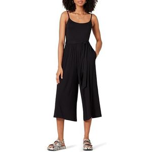 Amazon Essentials Dames Jersey Cami Cropped Wijde Pijpen Jumpsuit, Zwart, XX-Large
