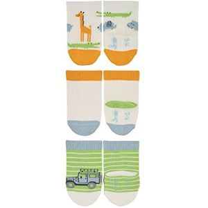 Sterntaler Babysokken voor jongens, verpakking van 3 stuks, jungle sokken, ecru, 16