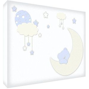Feel Good Art BEARMOON-A5BLK-14ES herinneringsblok voor baby's, motief slaapbeer, 15 x 21 x 2 cm, lichtblauw