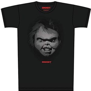 Chucky Portrait T-shirt zwart, bedrukt, van 100% katoen.