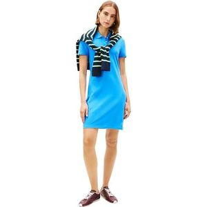Tommy Hilfiger Dames 1985 slanke pique polojurk SS WW0WW43228 polojurk, blauw (betoverend blauw), M, Blauw (betoverend blauw), M