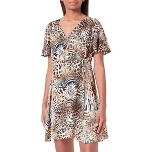 nascita Dames mini-jurk met dierenprint 19227035-NA03, beige, L, beige, L