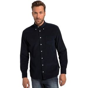 JP 1880, Heren grote maten, corduroy hemd, lange mouwen, buttondown kraag, moderne pasvorm, tot 8 XL, Donkerblauw, 5XL