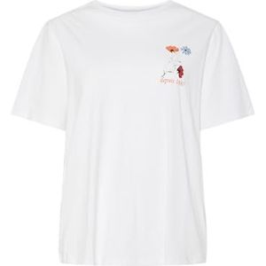 Pcflura Ss bedrukt T-shirt JRS Bc, wit (bright white), L