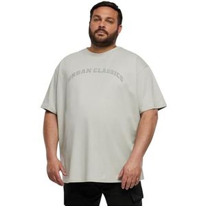 Urban Classics Basic T-shirt met korte mouwen voor heren, oversized, cursief retro logo, overgesneden schouders, ronde hals, maat S tot 5XL, Lichtopbrengst, S