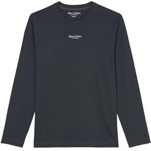 Marc OPolo Basic herenshirt met lange mouwen van biologisch katoen, navy, S