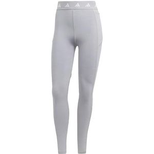 adidas Dames Techfit Stash Pocket Lange Panty (1/1), Medium Grijs Hei/Wit, XL