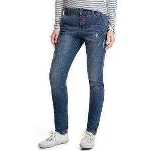 edc by ESPRIT Taps toelopende jeans voor dames, blauw (C Reg Stone 945)., 33W x 34L