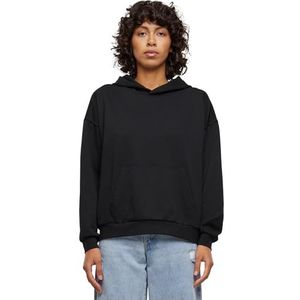 Urban Classics Dames lichte badstof oversized hoodie sweatshirt met capuchon, zwart, S, Zwart, S
