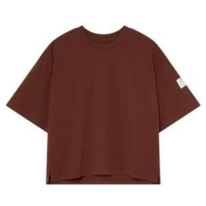 ECOALF - Livingalf T-shirt voor dames, biologisch katoen, ronde hals, korte mouwen, ademend en comfortabel, T-shirt, maat XL, walnoot, Walnoot, XL