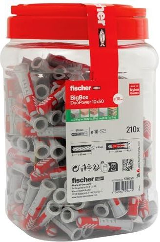 Fischer DuoPower Deuvelset 50 mm 10 mm 570550 210 stuk(s)