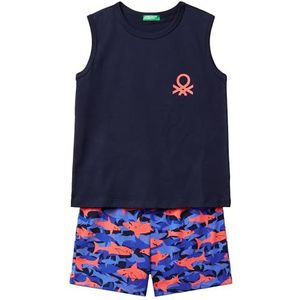 United Colors of Benetton Comp (tanktop + short) 30960P08P pyjamaset, blauw, S voor kinderen, Blauw, S