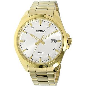 Seiko Mannen Analoge Quartz Horloge met Legering Stalen Band SUR212P1, Wit, 42MM, armband