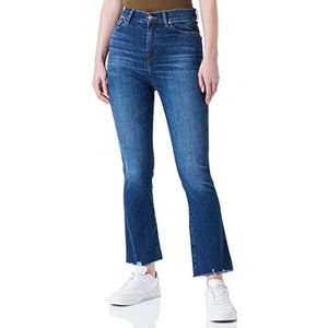 7 For All Mankind Dames Hw Kick Slim Illusion with Worn Out Hem Jeans, Donkerblauw, 23
