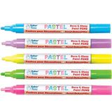Baker Ross Glas Verf Pens Pastel Marker Set, kunst en ambacht benodigdheden - Roze, Blauw, Paars, Geel en Groen (5 Pack)