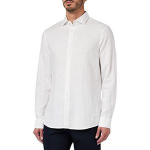 Seidensticker Men's Shaped Fit shirt met lange mouwen, wit, 45, wit