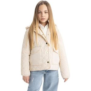 DeFacto Meisjes jassen - modieuze regenjassen voor meisjes - elegante kleding voor meisjes voor alle weersomstandigheden en modieuze bescherming, Lt.beige, 9/10 Y
