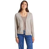 STREET ONE - Gebreid Vest - Beige - V-hals - Lange Mouw