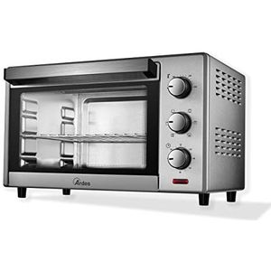 Ardes AR6226S Elektrische oven, geventileerd, inhoud 25 liter, met binnenlicht, 6 kookfuncties, timer, dubbel glas, met accessoires, model zilver