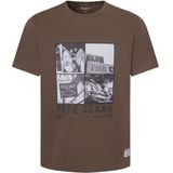 Pepe Jeans - T-shirt - Bruin - 100% Katoen