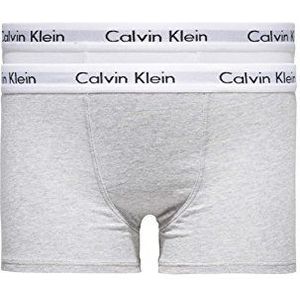 Calvin Klein Boxershorts voor jongens, set van 2 stuks, katoen, met stretch, meerkleurig (wit/grijs Htr), 8-10 Jaar