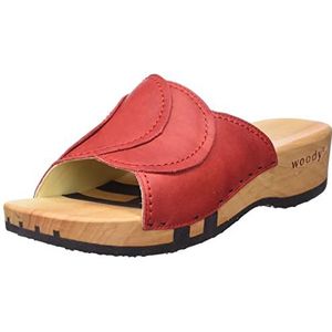 Woody Dames Vanessa houtschoen, Rosso, 42 EU, rood, 42 EU