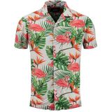 Overhemd - Bloemenprint - Viscose - Regular Fit - Halve Mouw