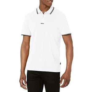 Hugo Boss Poloshirt voor heren van piqué-katoen met centraal-logo, witte zeep, XX-Large, Witte zeep, XXL
