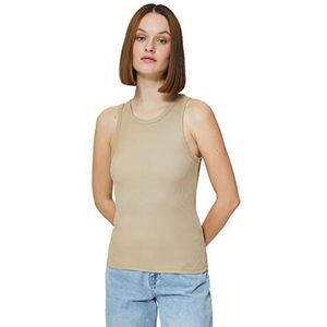 Koton Dames Basic Tanktop Geribbeld Halter Neck, Beige (050), XL