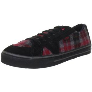 Vans Tory VOK678J Klassieke sneakers voor dames, zwart fleece zwart rood zwart, 42 EU