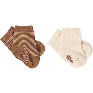 Sigikid Unisex babyset 2-delige klassieke jongens en meisjes sokken, beige/bruin, 16/18, beige/bruin, 16-18 EU