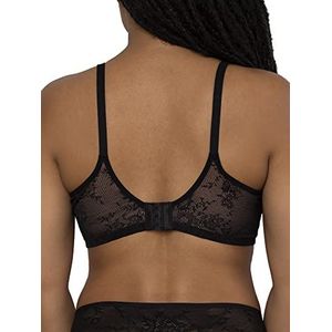 Smart & Sexy Demi Beha met doorzichtige netbeugels voor dames, Zwarte kleur met ballet-koorts (glade kant), 90E