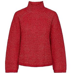 Bestseller A/S PCNELL LS High Neck Knit NOOS, Poppy Red, L