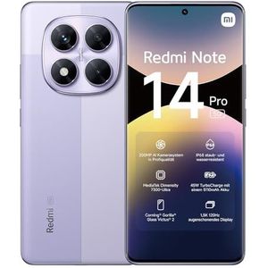 Xiaomi - Redmi Note 14 Pro 5G - Smartphone - Paars - 8 + 256 GB - 200 MP AI-camera - IP68 - 5.110 mAh batterij