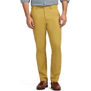 Izod Men's American Chino Flat Front Straight Fit Pant, Khaki, 36x29