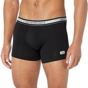 Emporio Armani Heren Heren Shiny Logo Band Boxer Shorts, zwart, XL