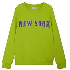 NAME IT Girl's NKFLOLA LS SWE BRU sweatshirt, Acid Lime, 122/128, acid limoen, 122/128 cm