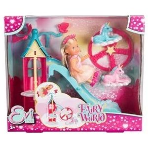 Simba 105733700 Evi LOVE Fairy World (26 x 8,5 cm) - Pop Evi als fee met sprookjestoren, eenhoorns en magische accessoires - kinderspeelgoed voor meisjes en jongens vanaf 3 jaar