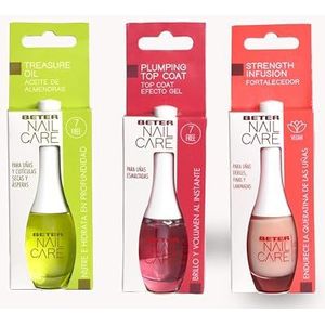 Beter Nagel- en nagelriemverzorgingsset – bevat: amandelolie voor nagels en nagelriemen, verharder en toplak met geleffect, hydrateert en versterkt de nagels, ideaal als cadeau