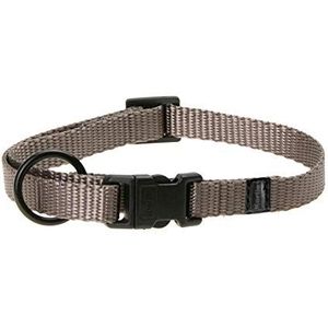 Karlie 63872 Plus halsband, 10 mm, 20-35 cm, grijs, verstelbaar met veiligheidssluiting, XS