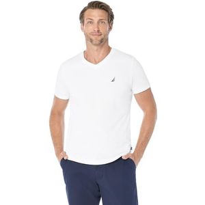 Nautica Mannen korte mouw Solid Slim Fit V-hals T-shirt - wit - L