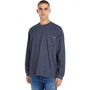 Tommy Jeans TJM RLX Wafel Snit Tee L/S gebreide tops voor heren, Twilight Navy, L