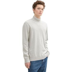 Tom Tailor - Coltrui - Light Stone Grey Melange - Met Geborduurd Logo